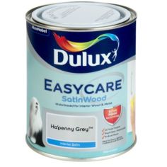 Dulux Interior Easycare Satinwood Waterbased Paint - HaPenny Grey 750ml