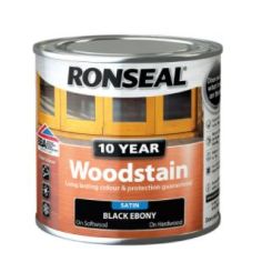 Ronseal Satin 10 Year Woodstain - Black Ebony 250ml