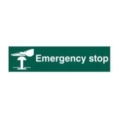 Emergency stop - PVC Sign (200 x 50mm)
