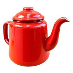 Falcon Red Enamel Teapot - 14cm