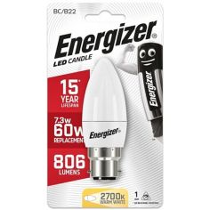 Energizer LED 7.3W (60W)  B22 Candle Lamp Warm White