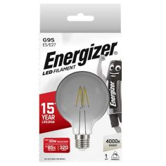 Energizer 4.5W (30W) E27 Dimmable LED Large Globe Filament Smokey 