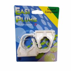 Easi Plumb 28mm White Hinged Pipe Clips - Pack Of 4