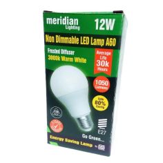 Meridian 12W LED Frosted GLS ES/ E27 Light Bulb