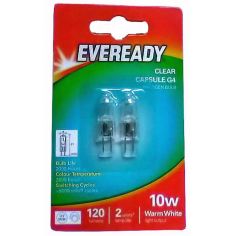 Eveready G4 10W Clear Halogen Capsule Light Bulb - Pack of 2