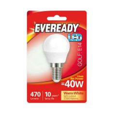 Eveready 5.2W (40W) LED Frosted Golf E14 Lightbulb