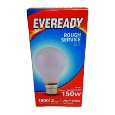 Eveready150W Rough Service Pearl GLS Bayonet Cap B22/ BC Light Bulb