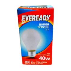 Eveready 40W Rough Service Pearl GLS Screw Cap E27/ ES Light Bulb