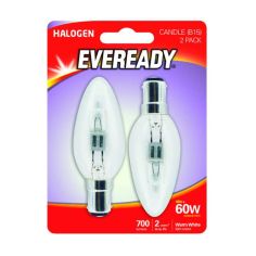Eveready 46w (60w) SBC Clear Candle Bulb - Pack of 2