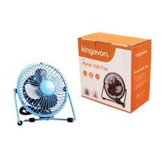 Kingavon 4” Metal USB Fan - Blue