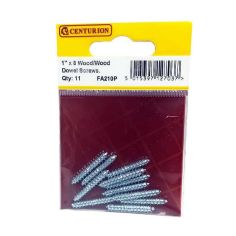 Centurion Wood-Wood Dowel Screws - 1" x 8 - Pack Of 11