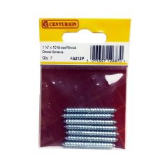 Centurion Wood-Wood Dowel Screws - 1.5" x 10 - Pack Of 7