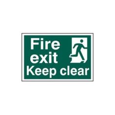 Fire exit Keep clear - PVC (300 x 200mm)     