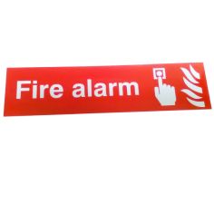 Red PVC Scripted Fire Alarm Sign - 200mmx50mm