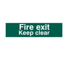 Fire Exit Keep Clear Text Only Sign - 200mmx50mm