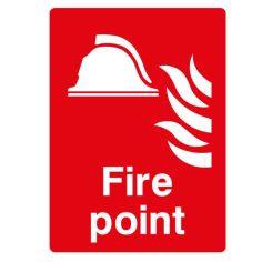 Red PVC Scripted Fire Point Sign - 200mmx300mm