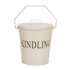 Inglenook Cream Kindling Bucket With Lid