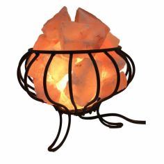 Himalayan Salt Lamp Black Frame Basket - 6"