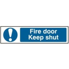 Fire door Keep shut - PVC Sign (200mm x 50mm)