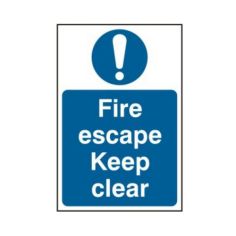 Fire escape Keep clear - PVC Sign (200mm x 300mm)