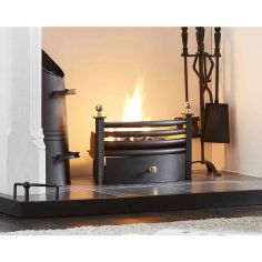 3 Piece Solid Fuel Set With Brass Knobs