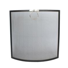 Mansion Black Firescreen With Nickel Ring Handle