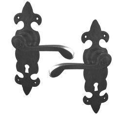 Basta Antique Black Fleur De Lys Sash Door Handles