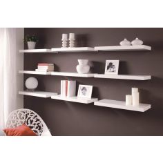 Duraline Float Shelf 80cm x 23.5cm White Lacquered (3 Piece)