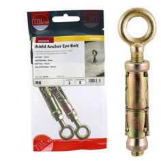 Timco M6 ZYP Shield Anchor Eye Bolt - Pack Of 2