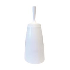 Free Standing Plastic Toilet Brush & Holder - White