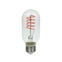 4W LED T45 Funky Spiral Filament Lamp ES - Red