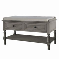 Savannah Grey Two Drawer Cushion Bench