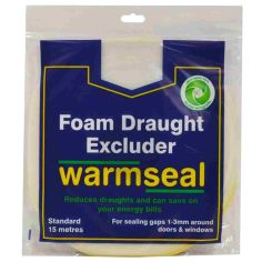 Warmseal Standard PVC Foam Draught Excluder - White 15m