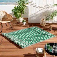 Dark Green Decorative Garden Mat Rectangle - 120 x 180 cm