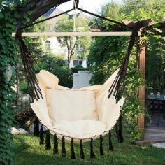 Garden Swing Armchair with Headband and Two Pillows 