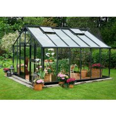 The Gardener Range of 12ft Wide Greenhouses - Anthracite & Black Finish