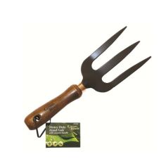 Green Blade Heavy Duty Garden Hand Fork with Wooden Handle