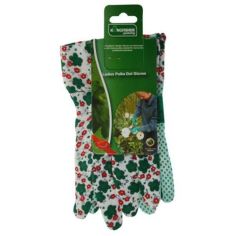 Ladies Floral Pattern Polka Dot Gloves