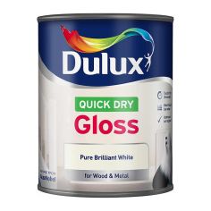 Dulux Quick Dry Gloss Paint - 750ml Pure Brilliant White