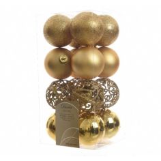 Decoris Season 16pc Shatterproof 60mm Gold Baubles