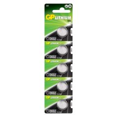 GP Lithium CR2032 Coin Cell Battery - Pack Of 5