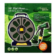 Green Blade 15M Roll-Flat Hose with Spray Gun Nozzle