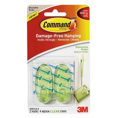 Command Medium Hooks Glamorous Green - Pack of 2
