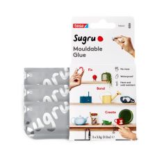 Tesa Sugru Mouldable Glue - Grey 3 x 3.5g