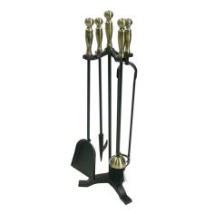 De Vielle Turn Handle 5 Piece Companion Set (Black & Antique Brass)