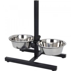 H-Stand with 2 Stainless Steel Feeders - 19 cm