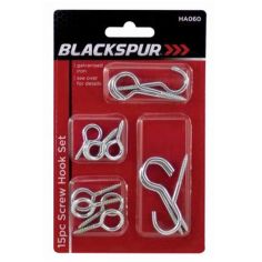 Blackspur 15pc Screw Hook Set