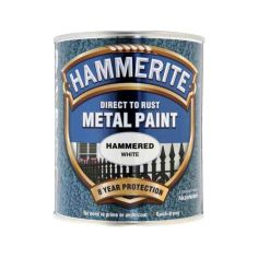 Hammerite Direct To Rust Metal Paint - Hammered White 750ml