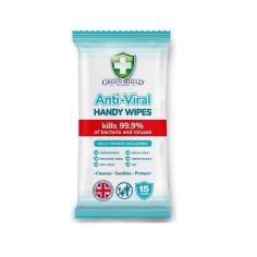 Green Shield Anti-Viral Handy Wipes - Pack of 15