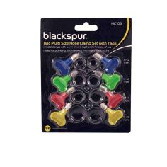 Blackspur 8pc Multi Size Hose Clamp Set With Taps